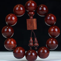 Bracelet de relaxation tibétain en bois de santal rouge à petites feuilles de KarmaRipple