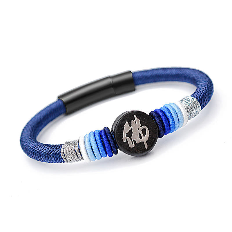 KarmaRipple's Buddha Character Ebony Handcrafted Rope Bracelet p61