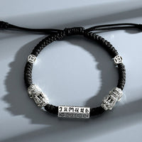 Bracelet en bronze Feng Shui Double PiXiu de KarmaRipple avec cordon Om Mani Padme Hum