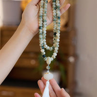 Bracelet de sagesse authentique en perles de 108 Mala de KarmaRipple, gravé de graines de Bodhi et de lotus