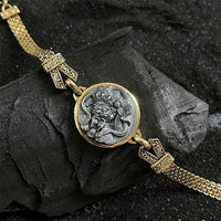 Bracelet tibétain en argent sterling 925 de KarmaRipple, symbole de la protection et de la bénédiction de la déesse de la richesse Zakiram