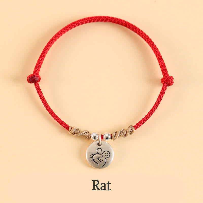 KarmaRipple's Handmade 999 Sterling Silver Year of the Dragon Cute Chinese Zodiac Fortune Woven Bracelet p47