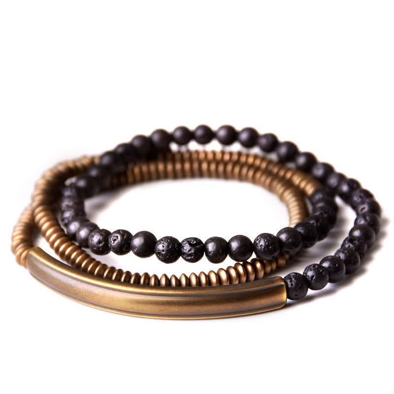 KarmaRipple's Vintage Lava Rock Bronze Support Bracelet p14