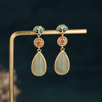 Boucles d'oreilles FengShui Jade Double Happiness Fortune de KarmaRipple