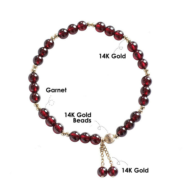 KarmaRipple's 14K Gold Authentic Garnet Calm Bracelet p10