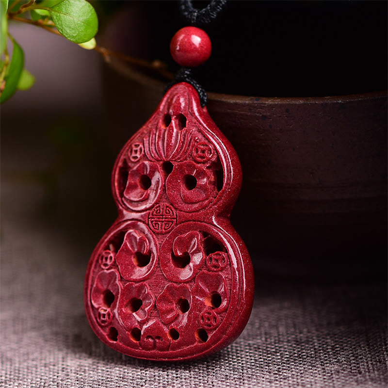 KarmaRipple's Laughing Buddha Yin Yang Chinese Zodiac Gourd Authentic Cinnabar Blessing Pendant Necklace p23