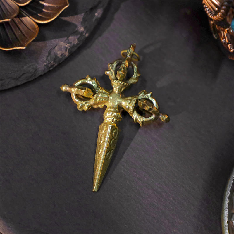 KarmaRipple's Nepal Handmade Double Dorje Bronze Enlightenment Strength Vajra p10