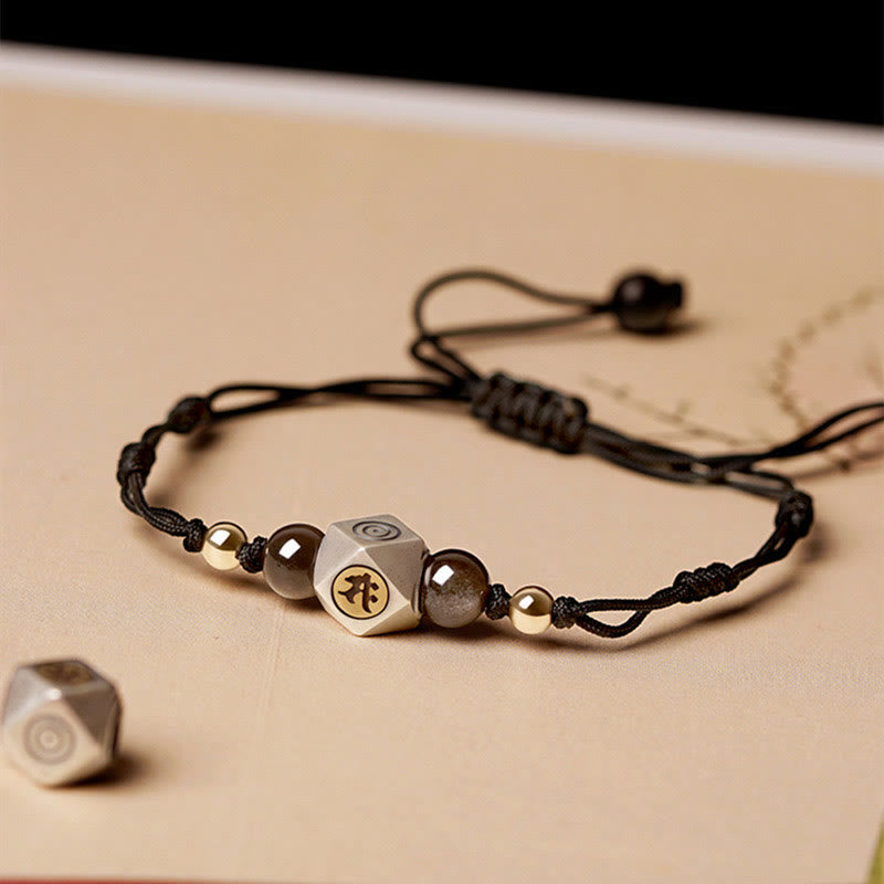 KarmaRipple's Handmade 925 Sterling Silver Chinese Zodiac Natal Buddha Cinnabar Calm Woven Bracelet p27