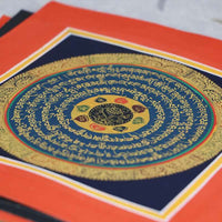 Peinture Thangka tibétaine faite à la main de KarmaRipple, boîte aveugle de bénédiction spirituelle, motif de couleur aléatoire