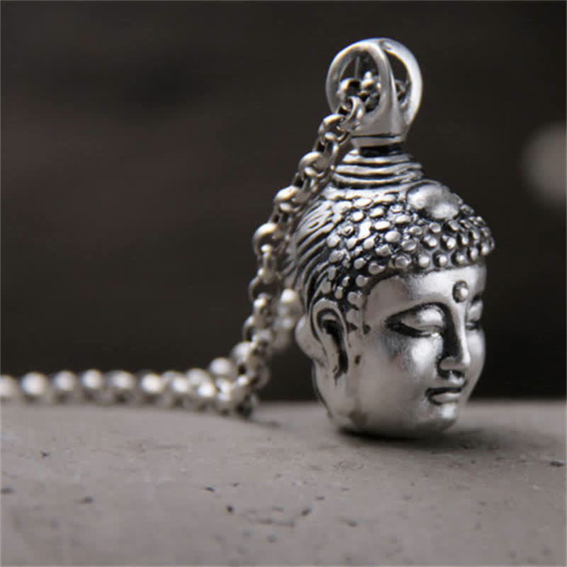 KarmaRipple's 999 Sterling Silver Buddha Demon Serenity Pendant Necklace p4