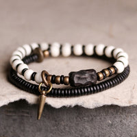 Bracelet en bronze et bois d'ébène en os de yak de KarmaRipple