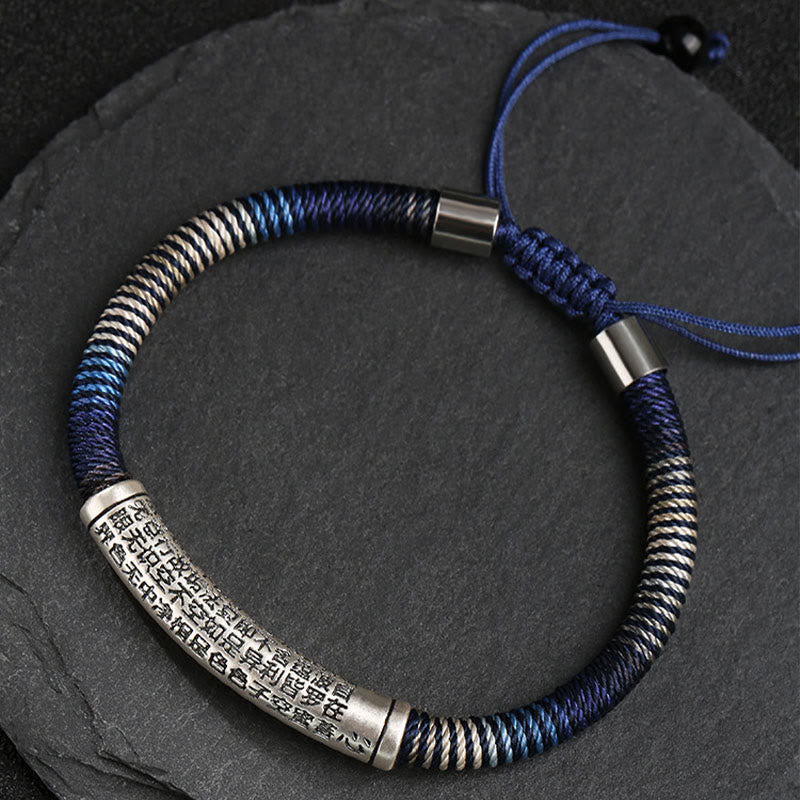 KarmaRipple's 999 Sterling Silver Heart Sutra Calm Handmade Woven Bracelet p5