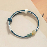 Bracelet en corde tissée en argent sterling 925 avec perles de jade Hetian de KarmaRipple