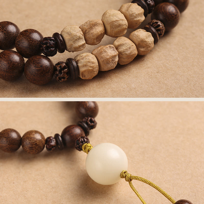 KarmaRipple's Sandalwood Small Leaf Red Sandalwood Bodhi Seed Purification Double Wrap Bracelet p8