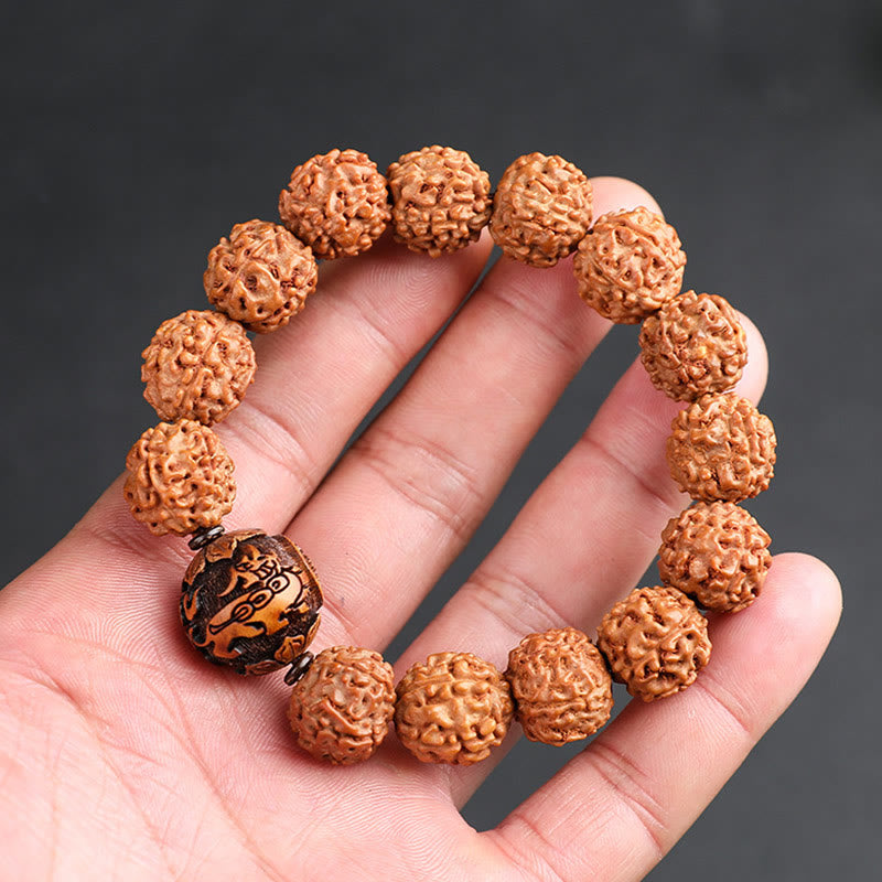 KarmaRipple's Tibet Rudraksha Bodhi Seed PiXiu Bronze Coin Wealth Fortune Bracelet p18
