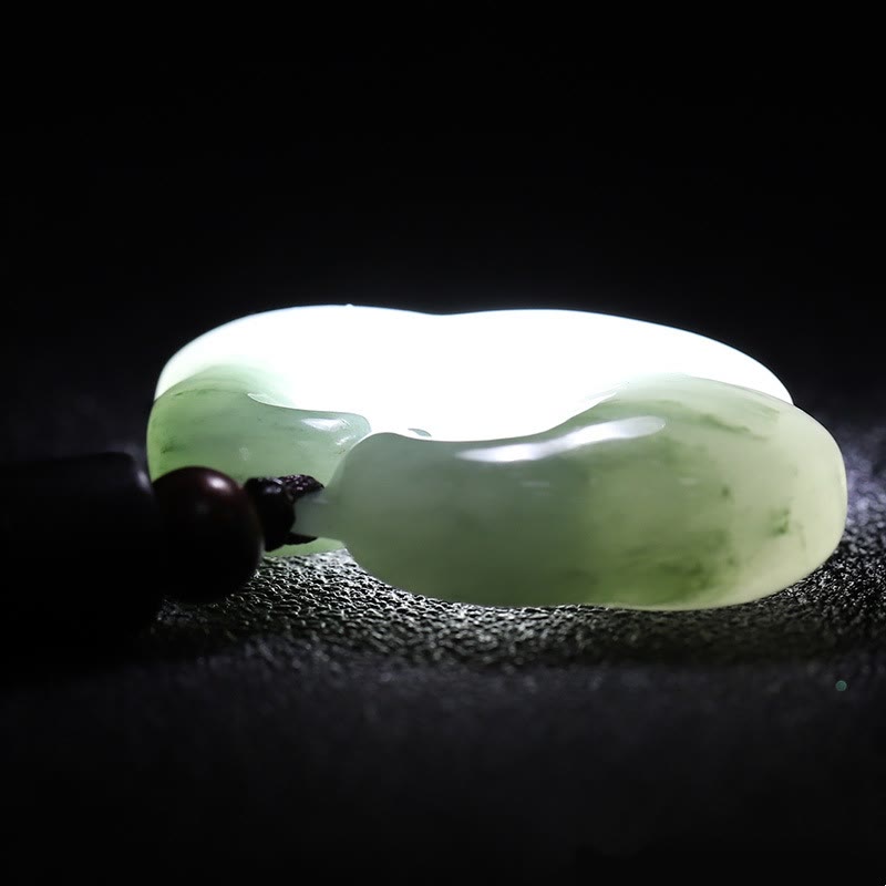 KarmaRipple's Tianshan Jade Golden Silk Jade Chinese Lock Talisman Abundance Pendant Necklace p8