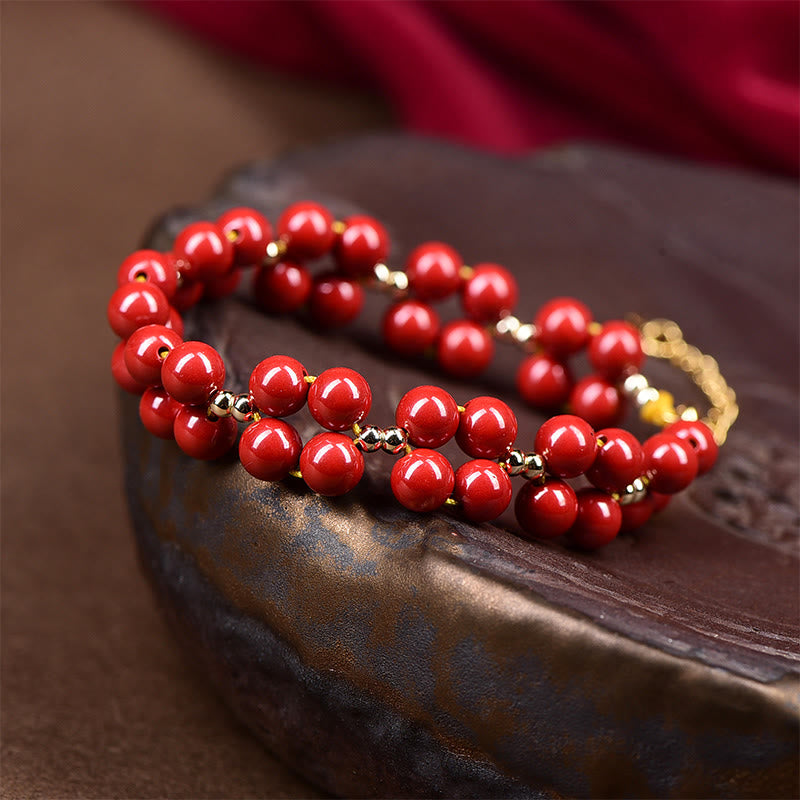 KarmaRipple's Authentic Cinnabar Beaded Blessing Bracelet p5