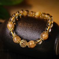 Bracelet de protection et de prospérité en quartz rutile et améthyste citrine authentique de KarmaRipple