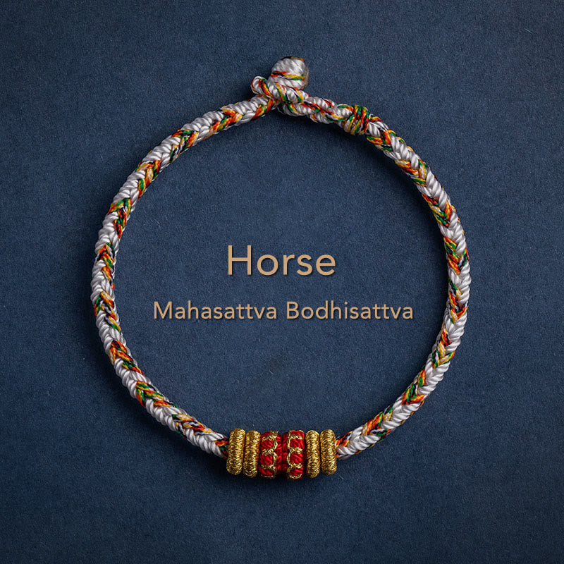 KarmaRipple's Tibet Handmade Chinese Zodiac Natal Buddha Fortune Strength Woven String Bracelet p50