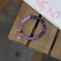 Bracelet d'équilibrage lune-étoile en améthyste de KarmaRipple