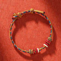 Bracelet tressé Dunhuang Color Fortune fait main par KarmaRipple