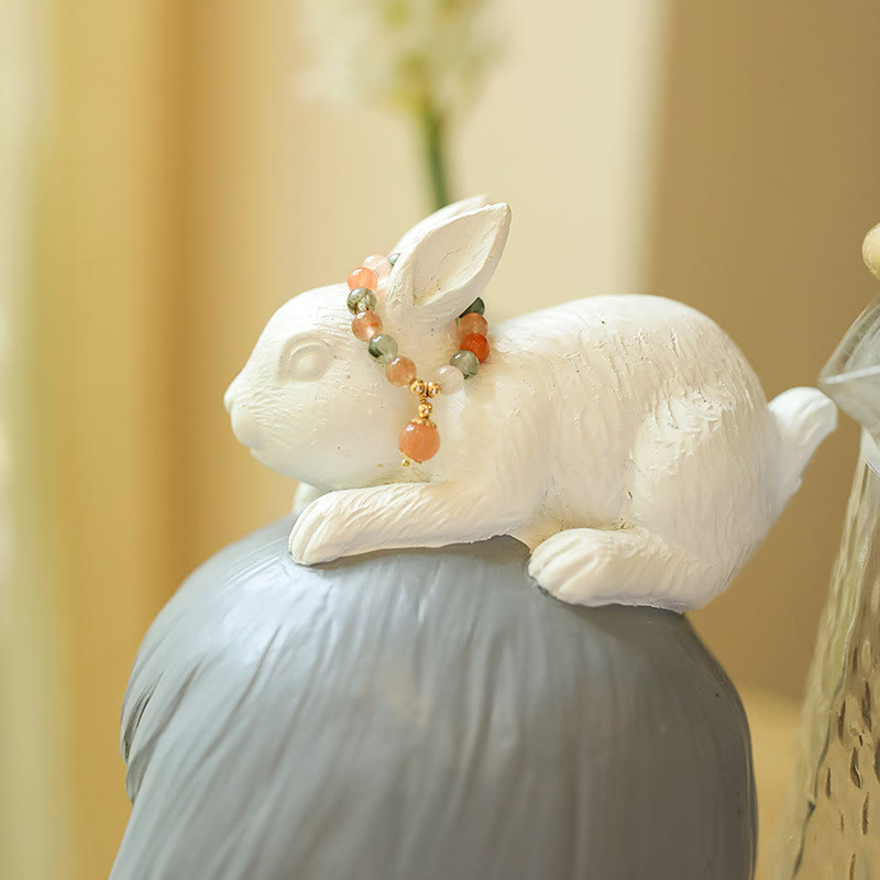 KarmaRipple's 14k Gold Plated Bronze Fu Lu Shou Gemstone Peach Moonstone Happiness Wealth Ring p17