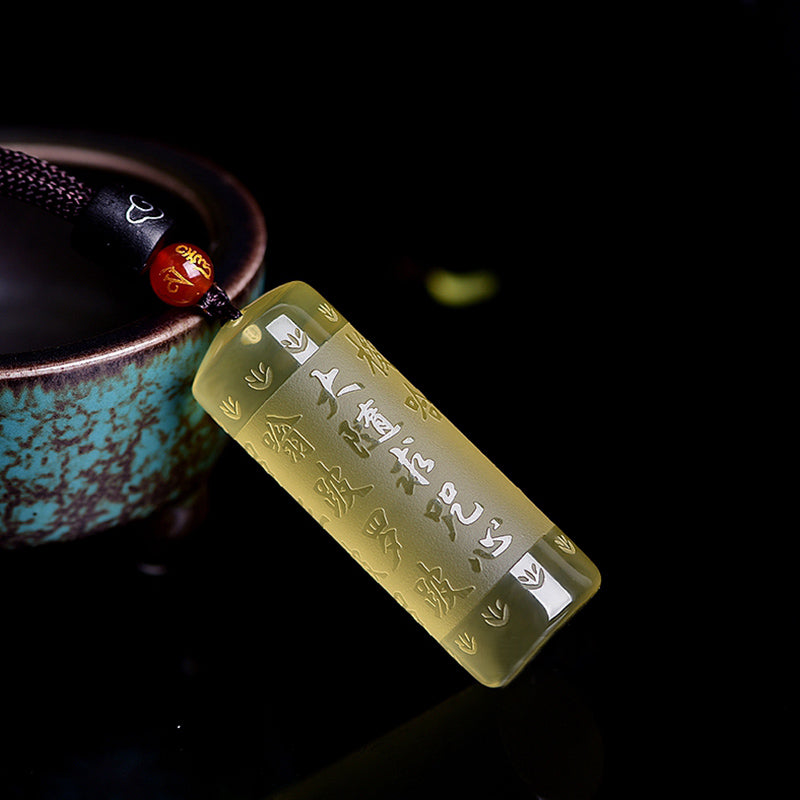 KarmaRipple's Heart Sutra Citrine Happiness Strength Pendant Necklace p22