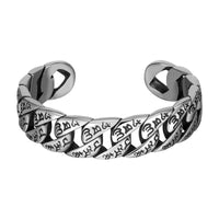 Bracelet jonc tibétain en acier titane avec mantra Om Mani Padme Hum de KarmaRipple