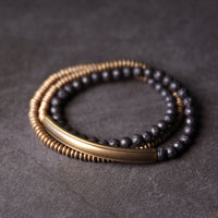 Bracelet de soutien en bronze vintage en pierre de lave de KarmaRipple