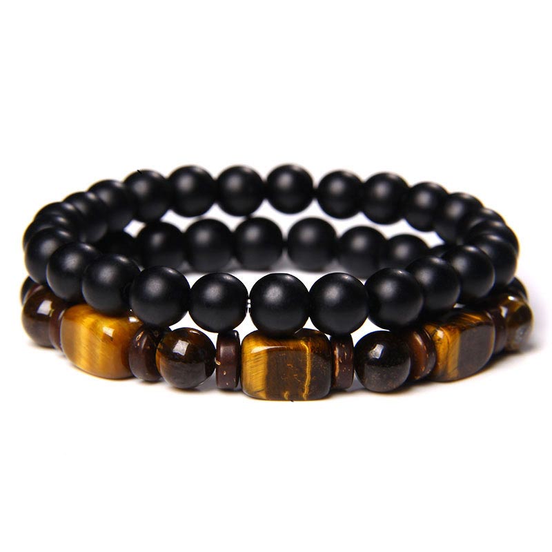 KarmaRipple's Tiger Eye Frosted Stone Hematite Courage Bracelet p5