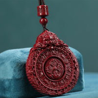 Collier avec pendentif en forme d'amulette authentique du zodiaque chinois Bagua en cinabre de KarmaRipple, éloignant les mauvais esprits