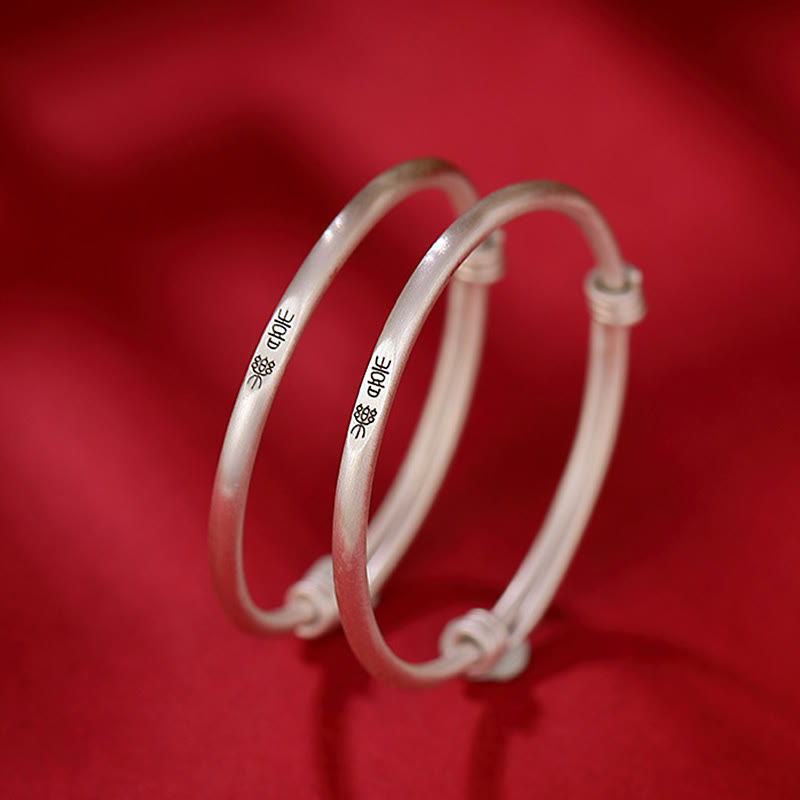 KarmaRipple's 999 Sterling Silver Peace And Joy Protection Kids Child Bracelet Bangle p9