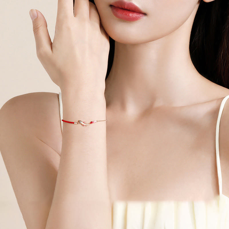KarmaRipple's 925 Sterling Silver Fortune Koi Fish Lotus Star Woven Red String Bracelet p8