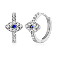 Boucles d'oreilles à tige en argent sterling 925 avec symbole du mauvais œil de KarmaRipple