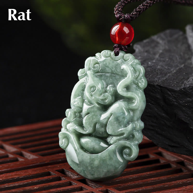 KarmaRipple's Authentic Jade 12 Chinese Zodiac Prosperity Pendant Necklace p31