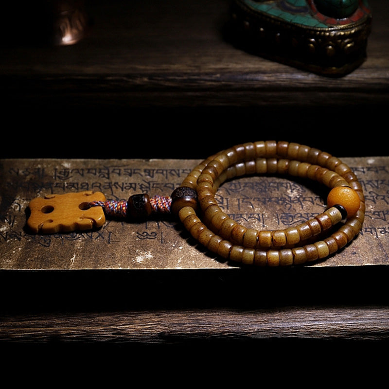 KarmaRipple's Tibet 108 Mala Beadwork Yak Bone Amber Balance Bracelet p24