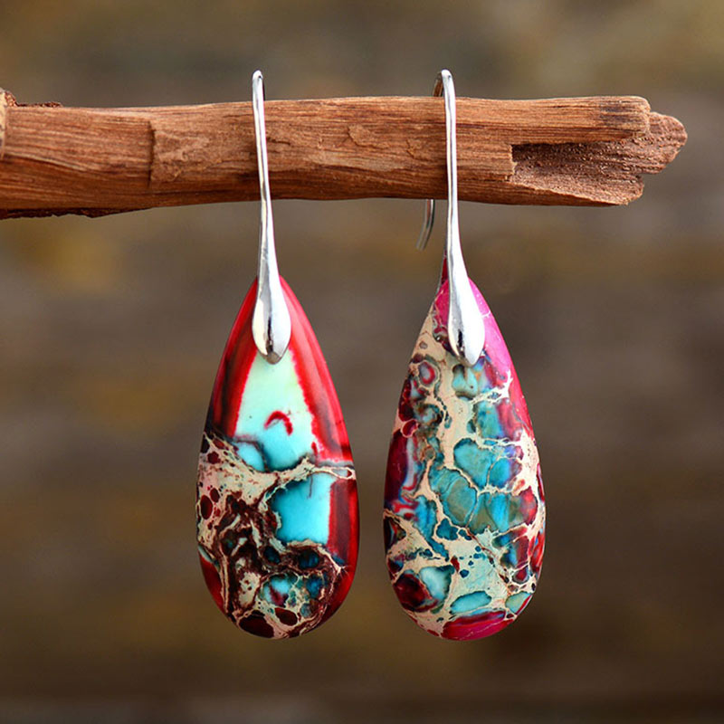 KarmaRipple's Emperor Stone Gemstone Happiness Earrings p2