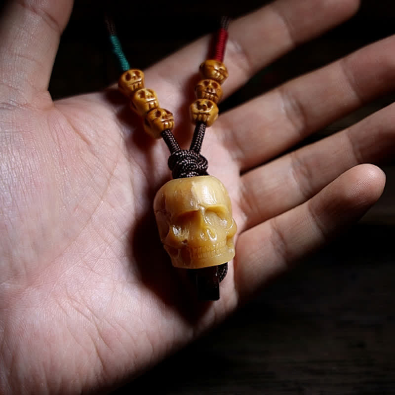 KarmaRipple's Tibetan Camel Bone Skull The Lord of the Corpse Forest Protection Pendant Necklace p6