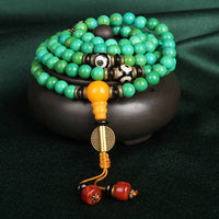 Bracelet pendentif tibétain Turquoise Mala Balance de KarmaRipple