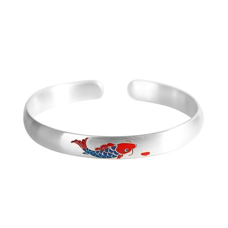 KarmaRipple's 999 Sterling Silver Koi Fish Fortune Cuff Bracelet Bangle p8