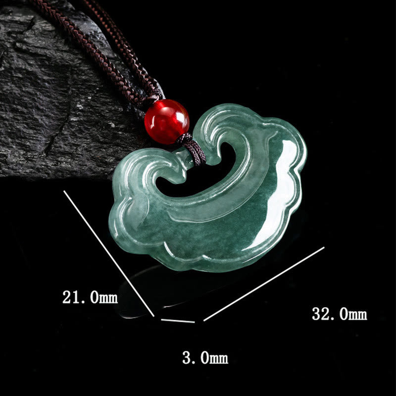 KarmaRipple's Authentic Green Jade Chinese Lock Talisman Fortune Pendant Necklace p9