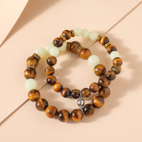 Bracelet de protection en perles lumineuses œil de tigre de KarmaRipple, 2 pièces