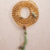 Bracelet de protection et de prospérité en argent sterling 925, 108 perles Mala de KarmaRipple, citrine, bois de santal, turquoise