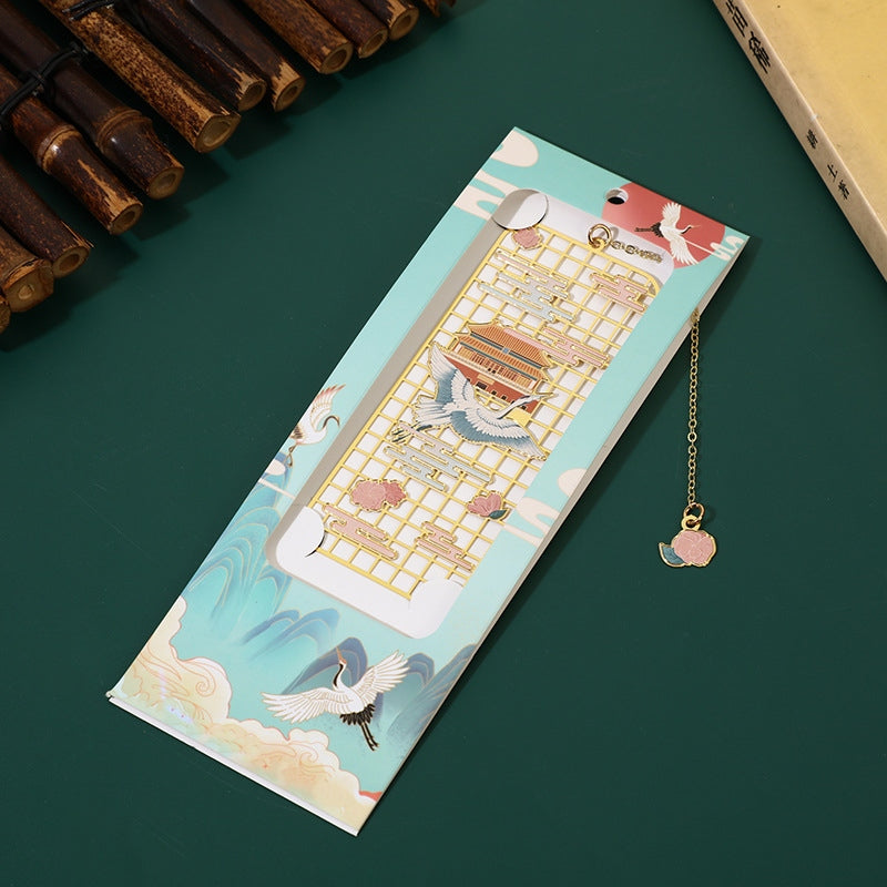 KarmaRipple's Elk Koi Fish Crane Nine Tailed Fox Metal Brass Hollow Bookmark p12