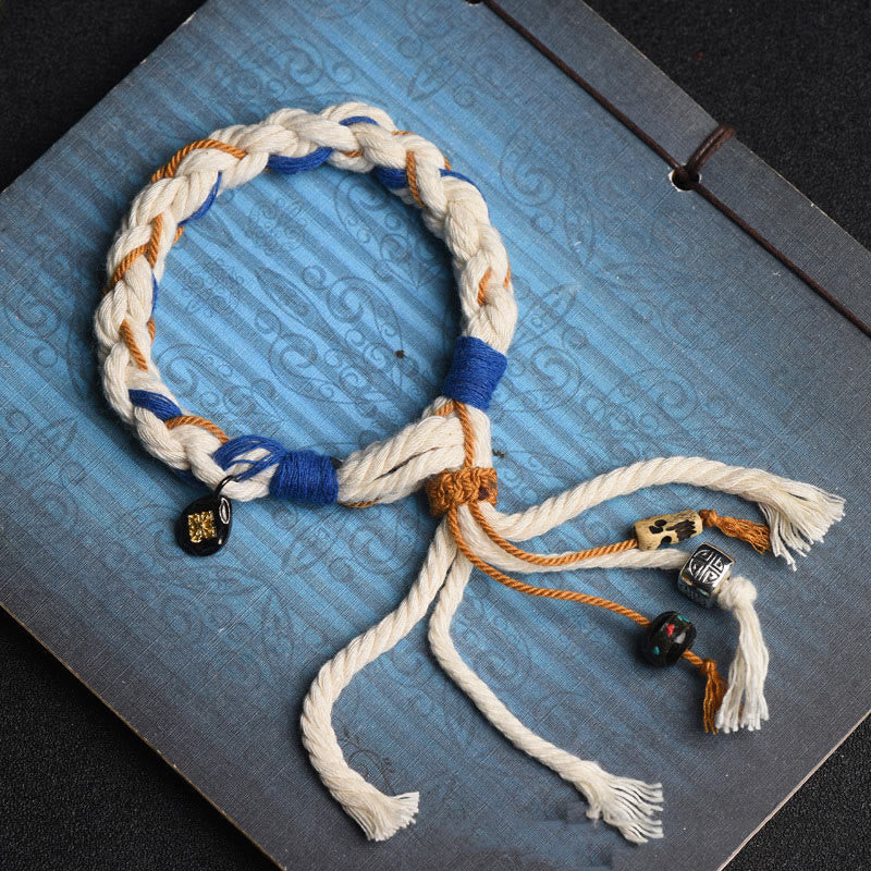 KarmaRipple's Tibet Zakiram Goddess of Wealth Thangka Handmade Fortune Bracelet p1