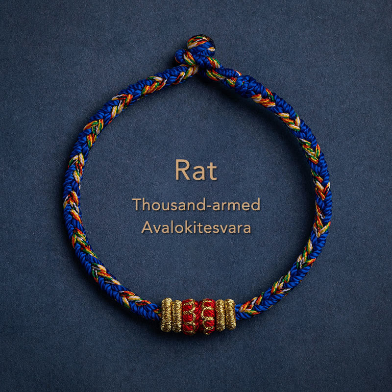 KarmaRipple's Tibet Handmade Chinese Zodiac Natal Buddha Fortune Strength Woven String Bracelet p37