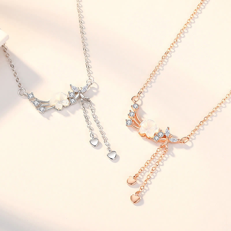 KarmaRipple's 925 Sterling Silver Flower Butterfly Love Pendant Necklace Earrings Set p9