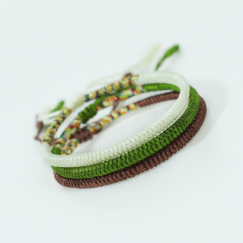 KarmaRipple's 3Pcs Tibetan Handmade Multicolored Fortune King Kong Weave Auspiciousness Bracelet p3