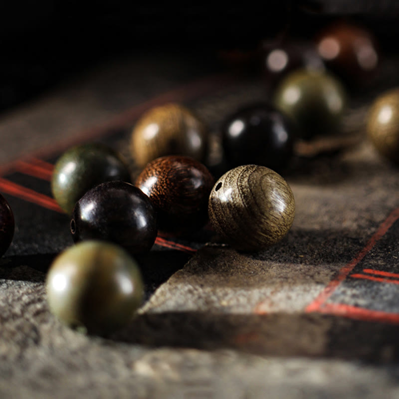 KarmaRipple's 999 Sterling Silver Green Sandalwood Small Leaf Red Sandalwood Buddha Cure Bracelet p3