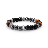 Bracelet porte-bonheur et d'équilibre en œil de tigre et hématite de KarmaRipple